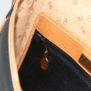 Christian Dior Shoulder Bag Coated Canvas Black Gold Auth SW2237-20