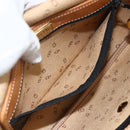 Christian Dior Shoulder Bag Coated Canvas Black Gold Auth SW2237-21