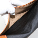 Christian Dior Shoulder Bag Coated Canvas Black Gold Auth SW2237-22