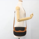 Christian Dior Shoulder Bag Coated Canvas Black Gold Auth SW2237-23