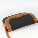 Christian Dior Shoulder Bag Coated Canvas Black Gold Auth SW2237-6