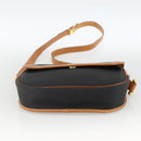 Christian Dior Shoulder Bag Coated Canvas Black Gold Auth SW2237-5