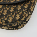 Christian Dior Trotter Canvas Shoulder Bag Navy Gold Auth SW2239-10