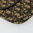 Christian Dior Trotter Canvas Shoulder Bag Navy Gold Auth SW2239-11