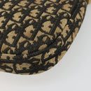 Christian Dior Trotter Canvas Shoulder Bag Navy Gold Auth SW2239-12