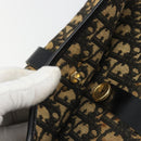 Christian Dior Trotter Canvas Shoulder Bag Navy Gold Auth SW2239-15