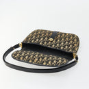 Christian Dior Trotter Canvas Shoulder Bag Navy Gold Auth SW2239-17