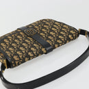 Christian Dior Trotter Canvas Shoulder Bag Navy Gold Auth SW2239-6