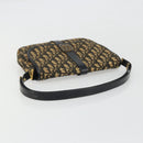 Christian Dior Trotter Canvas Shoulder Bag Navy Gold Auth SW2239-7