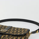Christian Dior Trotter Canvas Shoulder Bag Navy Gold Auth SW2239-8
