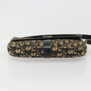 Christian Dior Trotter Canvas Shoulder Bag Navy Gold Auth SW2239-9