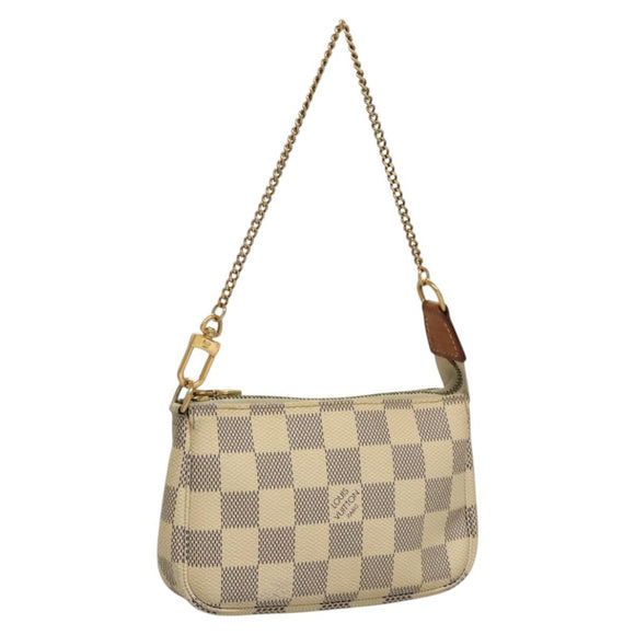 LOUIS VUITTON Damier Azur Mini Pochette Accessoires Pouch N63005 Auth sw224