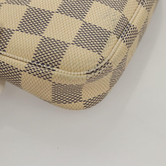 LOUIS VUITTON Damier Azur Mini Pochette Accessoires Pouch N63005 Auth sw224