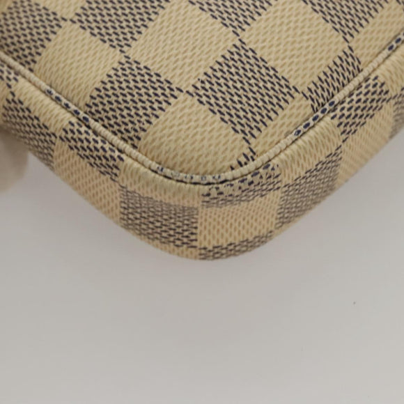 LOUIS VUITTON Damier Azur Mini Pochette Accessoires Pouch N63005 Auth sw224