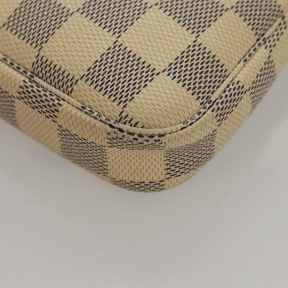 LOUIS VUITTON Damier Azur Mini Pochette Accessoires Pouch N63005 Auth sw224