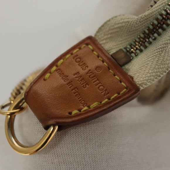 LOUIS VUITTON Damier Azur Mini Pochette Accessoires Pouch N63005 Auth sw224