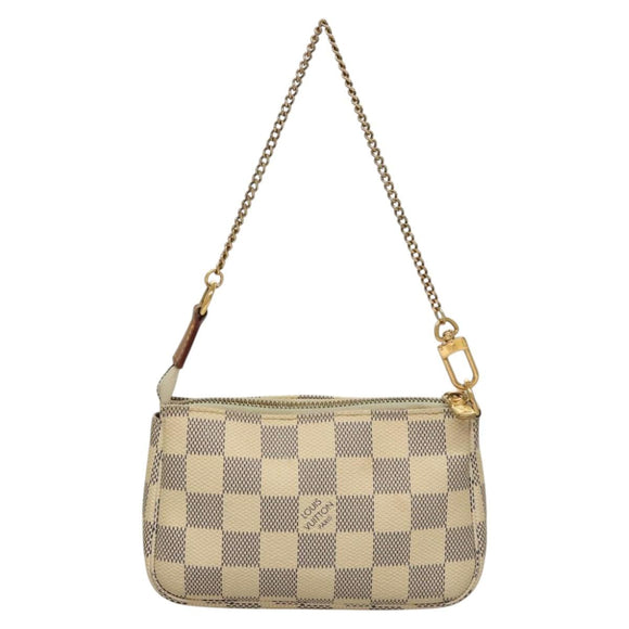 LOUIS VUITTON Damier Azur Mini Pochette Accessoires Pouch N63005 Auth sw224