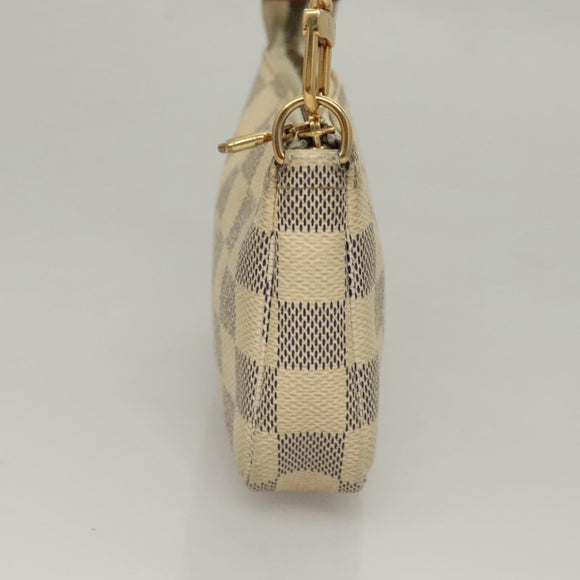 LOUIS VUITTON Damier Azur Mini Pochette Accessoires Pouch N63005 Auth sw224
