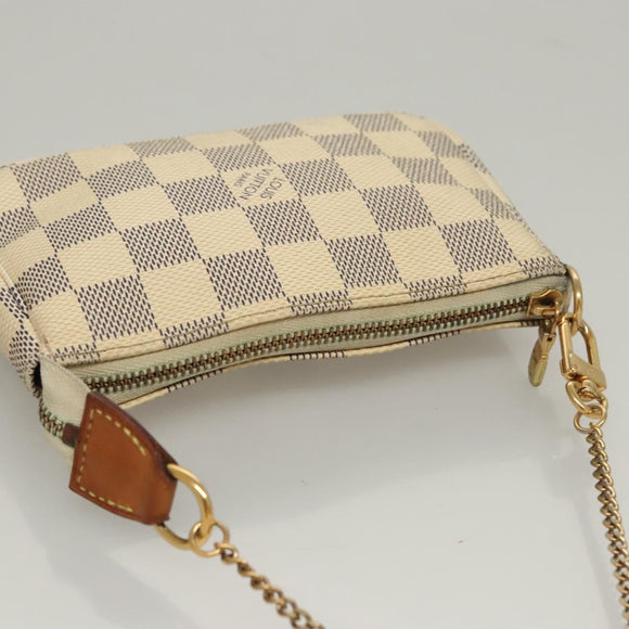 LOUIS VUITTON Damier Azur Mini Pochette Accessoires Pouch N63005 Auth sw224