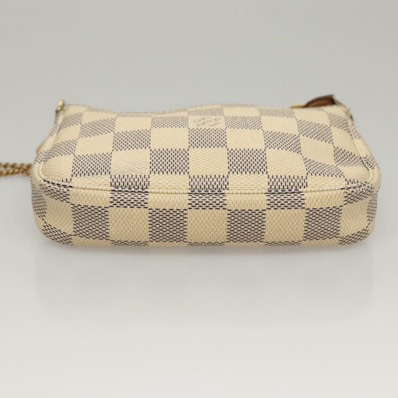 LOUIS VUITTON Damier Azur Mini Pochette Accessoires Pouch N63005 Auth sw224