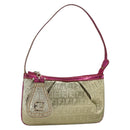 FENDI Zucchino Canvas Hand Bag Gold Auth SW2240A-1