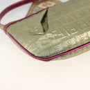 FENDI Zucchino Canvas Hand Bag Gold Auth SW2240A-15