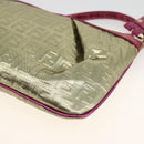 FENDI Zucchino Canvas Hand Bag Gold Auth SW2240A-16