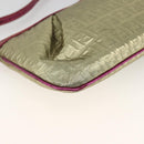 FENDI Zucchino Canvas Hand Bag Gold Auth SW2240A-17