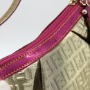 FENDI Zucchino Canvas Hand Bag Gold Auth SW2240A-10