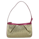 FENDI Zucchino Canvas Hand Bag Gold Auth SW2240A-13