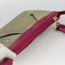 FENDI Zucchino Canvas Hand Bag Gold Auth SW2240A-6