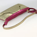 FENDI Zucchino Canvas Hand Bag Gold Auth SW2240A-7