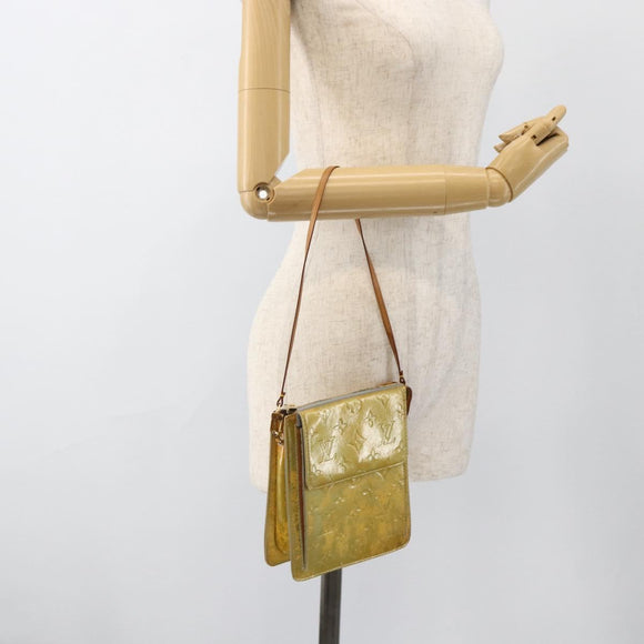 LOUIS VUITTON Monogram Vernis Motto Accessory Pouch Gris M91030 LV Auth SW2241