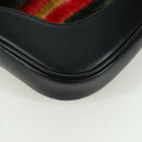 GUCCI Jackie Swirl Print Shoulder Bag Velvet Black Silver 001 3306 Auth SW2243SM-11