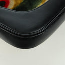GUCCI Jackie Swirl Print Shoulder Bag Velvet Black Silver 001 3306 Auth SW2243SM-13