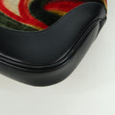 GUCCI Jackie Swirl Print Shoulder Bag Velvet Black Silver 001 3306 Auth SW2243SM-14
