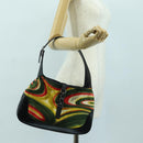 GUCCI Jackie Swirl Print Shoulder Bag Velvet Black Silver 001 3306 Auth SW2243SM-25