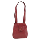 CELINE Circle Tote Bag Leather Gold Bordeaux Auth SW2245A-1