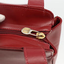 CELINE Circle Tote Bag Leather Gold Bordeaux Auth SW2245A-9