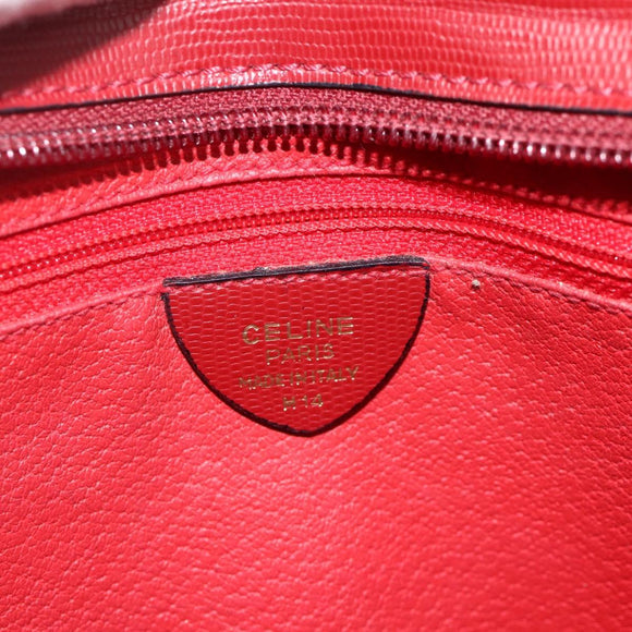 CELINE Circle Tote Bag Leather Gold Bordeaux Auth SW2245A