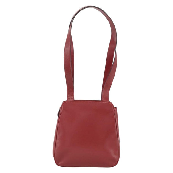 CELINE Circle Tote Bag Leather Gold Bordeaux Auth SW2245A