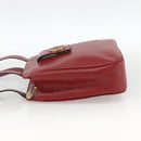 CELINE Circle Tote Bag Leather Gold Bordeaux Auth SW2245A-3