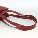 CELINE Circle Tote Bag Leather Gold Bordeaux Auth SW2245A-7