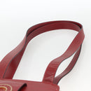 CELINE Circle Tote Bag Leather Gold Bordeaux Auth SW2245A-8