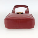 CELINE Circle Tote Bag Leather Gold Bordeaux Auth SW2245A-5