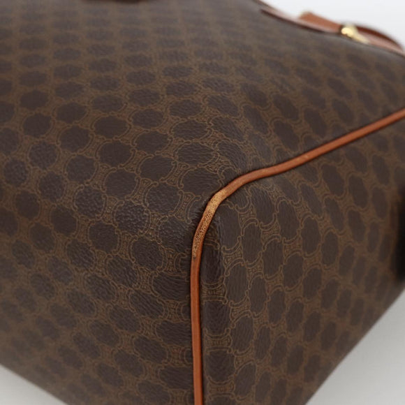 CELINE Macadam Canvas Hand Bag PVC Leather Brown Gold Auth SW2247A