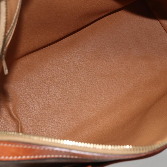 CELINE Macadam Canvas Hand Bag PVC Leather Brown Gold Auth SW2247A