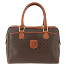 CELINE Macadam Canvas Hand Bag PVC Leather Brown Gold Auth SW2247A-13