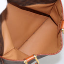 CELINE Macadam Canvas Hand Bag PVC Leather Brown Gold Auth SW2247A-23