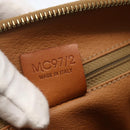 CELINE Macadam Canvas Hand Bag PVC Leather Brown Gold Auth SW2247A-12